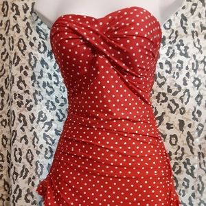 Re. White poka dotted swim suit